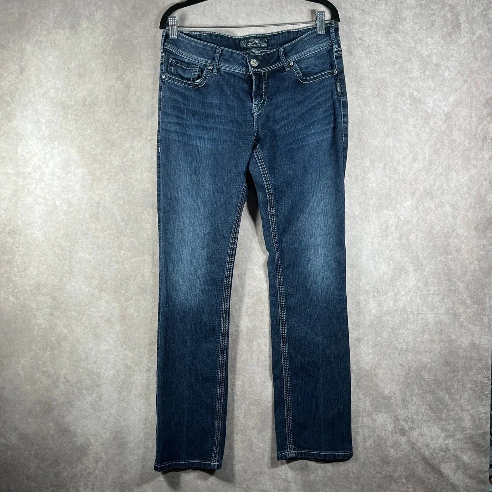 Silver Jeans Co. Suki Straight Jeans Womens Size 32 Blue Dark Wash Denim Casual